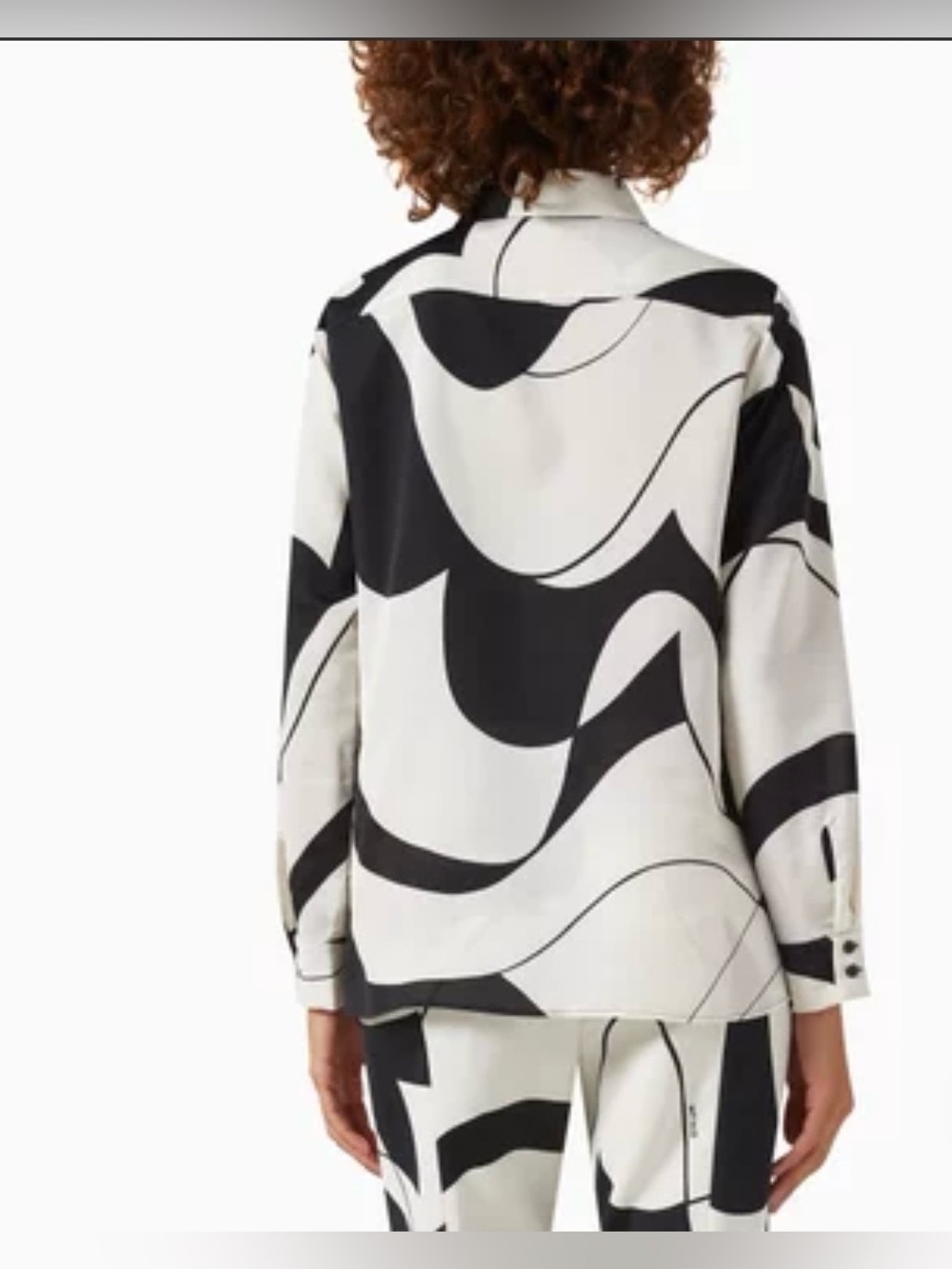 Marella 365 ART black star abstract print shirt designer blouse US 2 - Picture 3 of 10